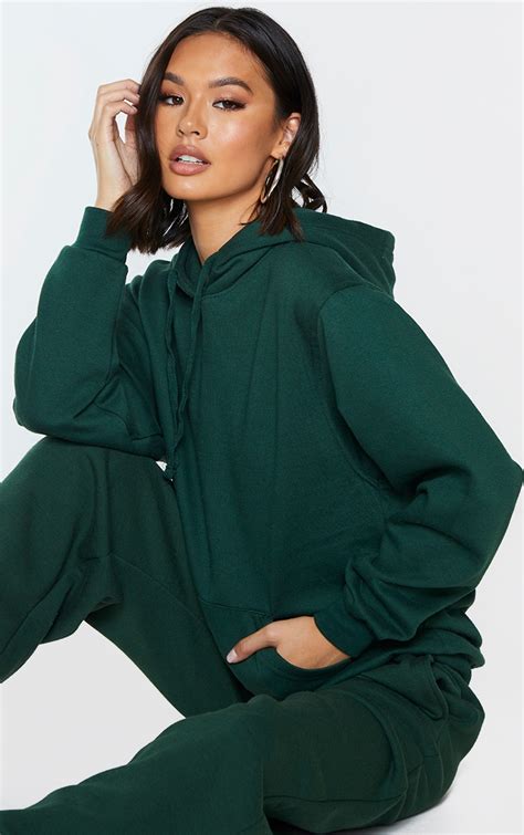 dark green oversized hoodie|dark green drop shoulder hoodie.